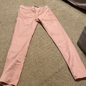 Pink jean with a stretch